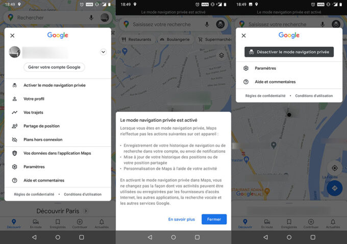 Google Maps incognito Google Maps incognito