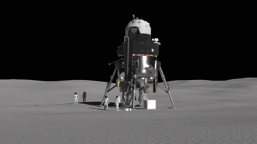 Concept d'atterrisseur lunaire proposé par la société Lockheed Martin. // Source : Lockeed Martin Space