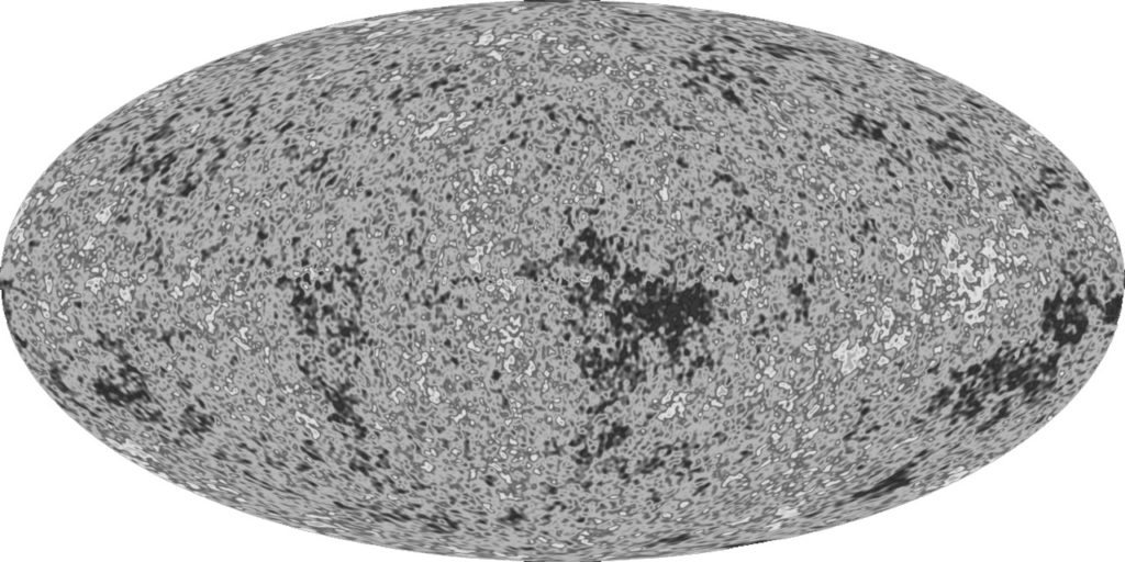 Vue d'artiste de la distribution de la matière noire dans l'univers. // Source : NASA / WMAP Science Team