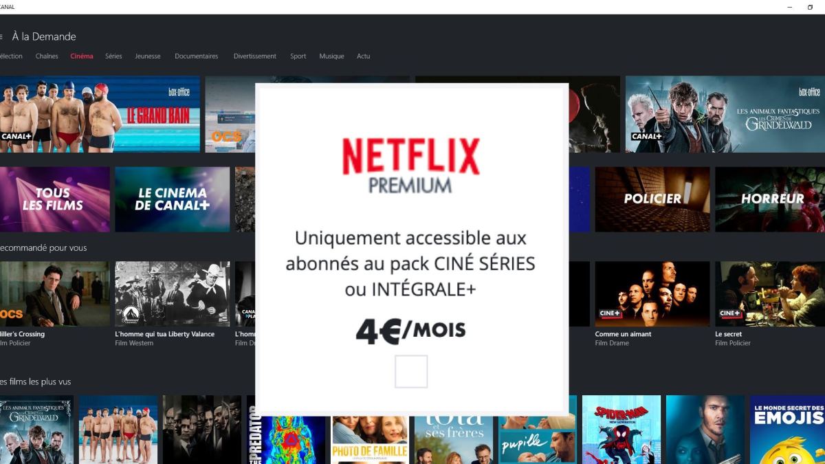 montage canal netflix