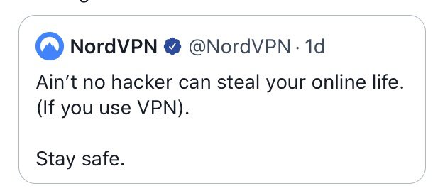 NordVPN tweet