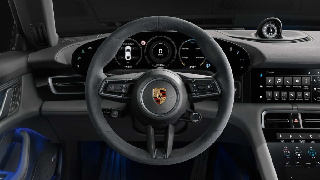 Des images de l'intérieur de la Taycan 4S // Source : Porsche Des images de l'intérieur de la Taycan 4S // Source : Porsche