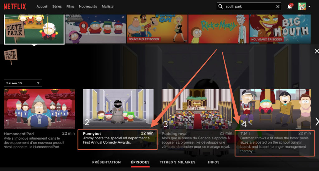 Capture d'écran de Netflix France le 11 octobre 2019 Capture d'écran de Netflix France le 11 octobre 2019