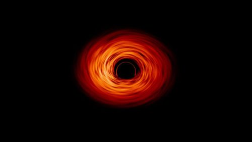 Une visualisation d'un trou noir. // Source : NASA’s Goddard Space Flight Center/Jeremy Schnittman (photo recadrée)