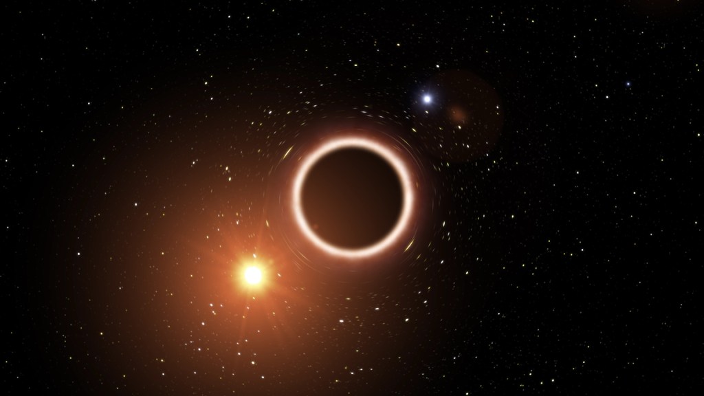 Une représentation d'un trou noir supermassif. // Source : ESO (photo recadrée)