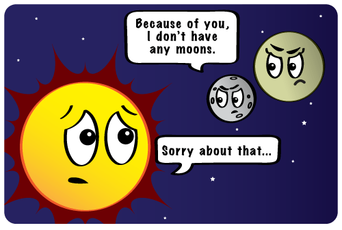 Mercure reprochant de façon beaucoup trop mignonne au Soleil que c'est de sa faute si elle n'a pas de lune. // Source : Nasa