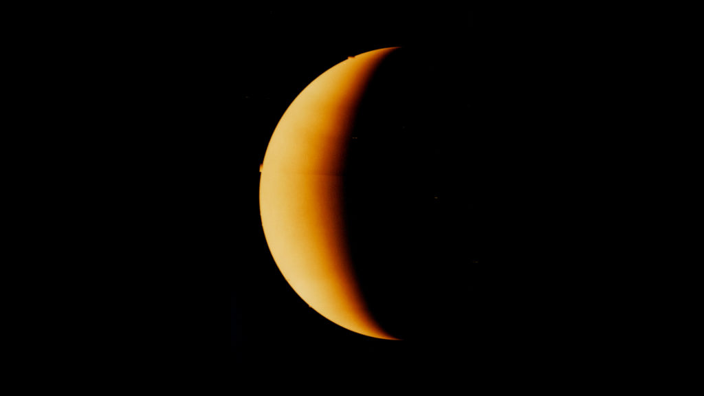 Vénus. // Source : Wikimedia/Domaine public/Pioneer Venus Orbiter (photo recadrée)