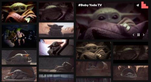 Une recherche Baby Yoda dans Giphy // Source : Disney/Giphy