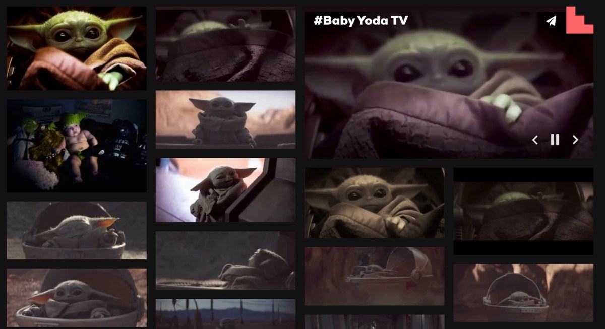 Une recherche Baby Yoda dans Giphy // Source : Disney/Giphy