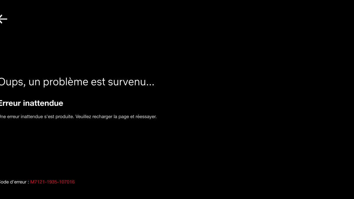 Netflix connaît des bugs jeudi 21 novembre 2019