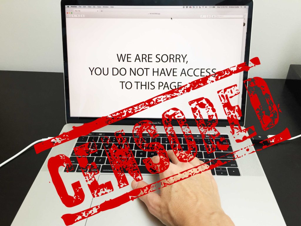 La censure bloque l'accès à des sites internet ou la recherche de mots clés. // Source : University of Maryland