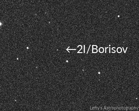 Le mouvement de la comète Borisov. // Source : Wikimedia/CC/Lefty7283