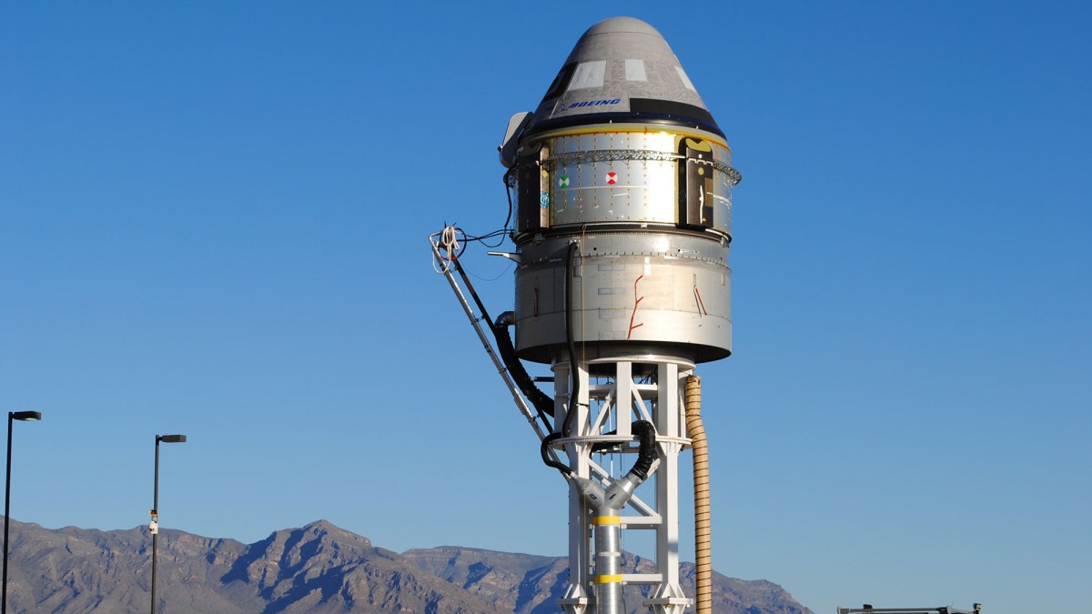 La capsule sur le point d'être testée. // Source : Boeing