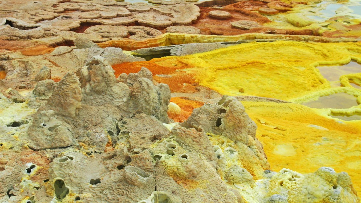 Dallol, en Éthiopie. // Source : Wikimedia/CC/Rolf Cosar (photo recadrée)