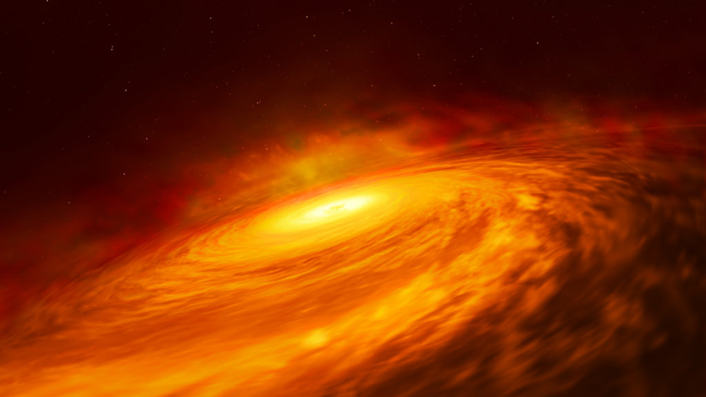 Le disque d'un trou noir supermassif. // Source : ESA/Hubble, M. Kornmesser (photo recadrée)
