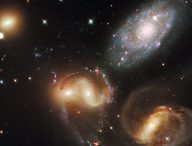 Un groupe de galaxies. // Source : Good Free Photos (photo recadrée)