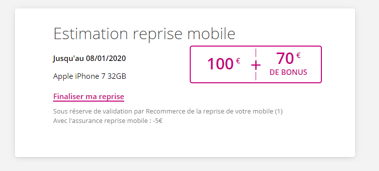 En plus de la remise immédiate de 100 euros avec le code BLACKWEEK, il est possible de faire baisser encore plus le prix d'un nouveau smartphone en utilisant l'offre de reprise de son ancien smartphone.