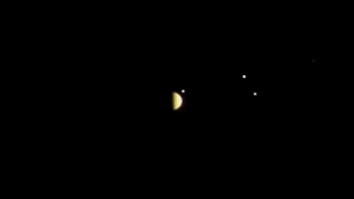 Jupiter et ses lunes galiléennes. // Source : Wikimedia/CC/Nasa
