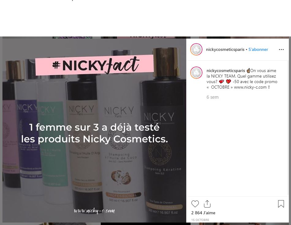 Sur le compte Instagram de Nicky Cosmetics. // Source : Nicky Cosmetics