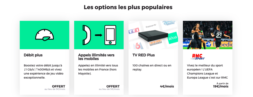options Red by SFR fibre options Red by SFR fibre