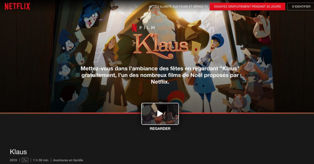 Jusqu'au 17 novembre, le film Klaus est gratuit sur Netflix // Source : Netflix/Klaus