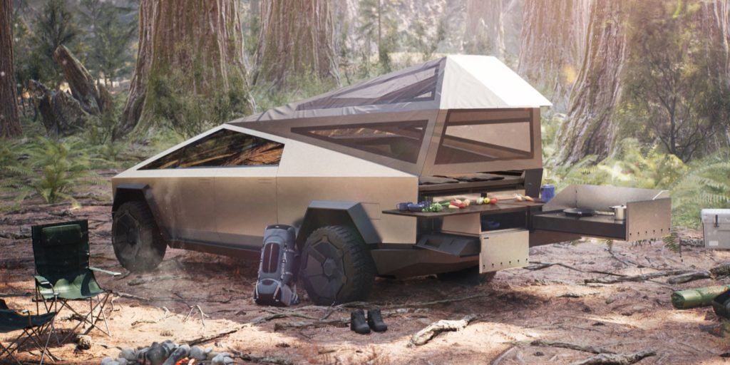 Le Tesla Cybertruck peut servir pour du camping // Source : Tesla