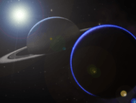 Saturne et Titan. // Source : Flickr/CC/Kevin Gill (photo recadrée)
