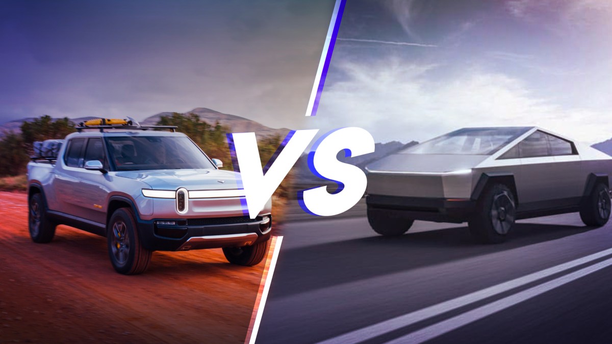 Rivian R1T versus Tesla Cybertruck // Source : Claire Braikeh pour Numerama