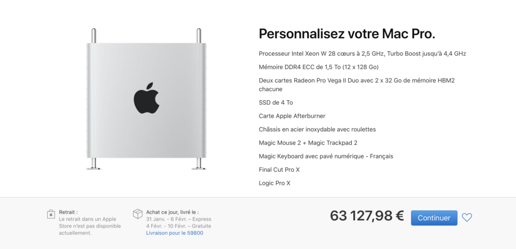 Configuration Apple Mac Pro // Source : Apple Configuration Apple Mac Pro // Source : Apple