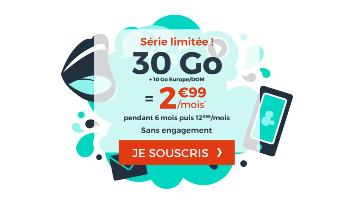 Cdiscount mobile 30 Go + 10 Go Europe et DOM