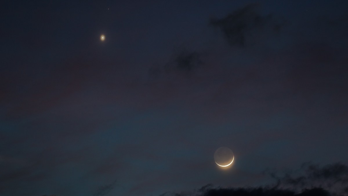 Vénus et un croissant de Lune. // Source : Pixabay (photo recadrée)