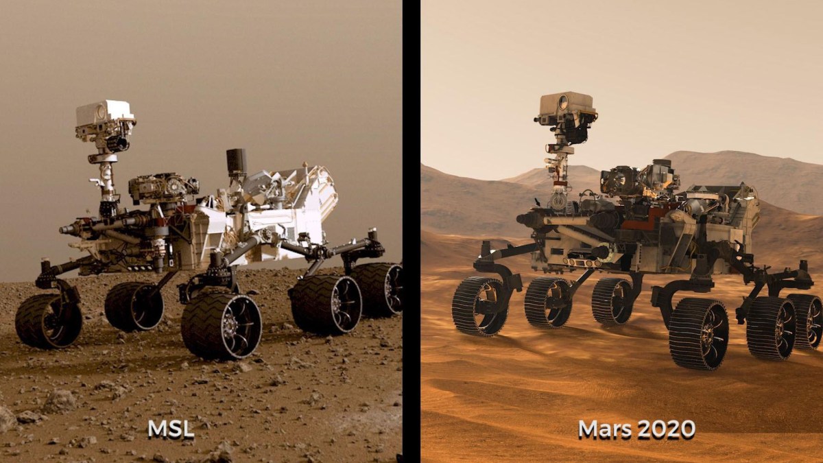 Curiosity et Mars 2020. // Source : NASA/JPL-Caltech (photo recadrée)