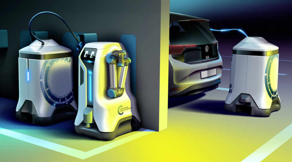 Robot de recharge autonome de Volkswagen // Source : Volkswagen 