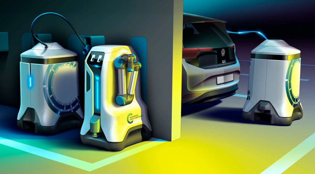 Robot de recharge autonome de Volkswagen // Source : Volkswagen 