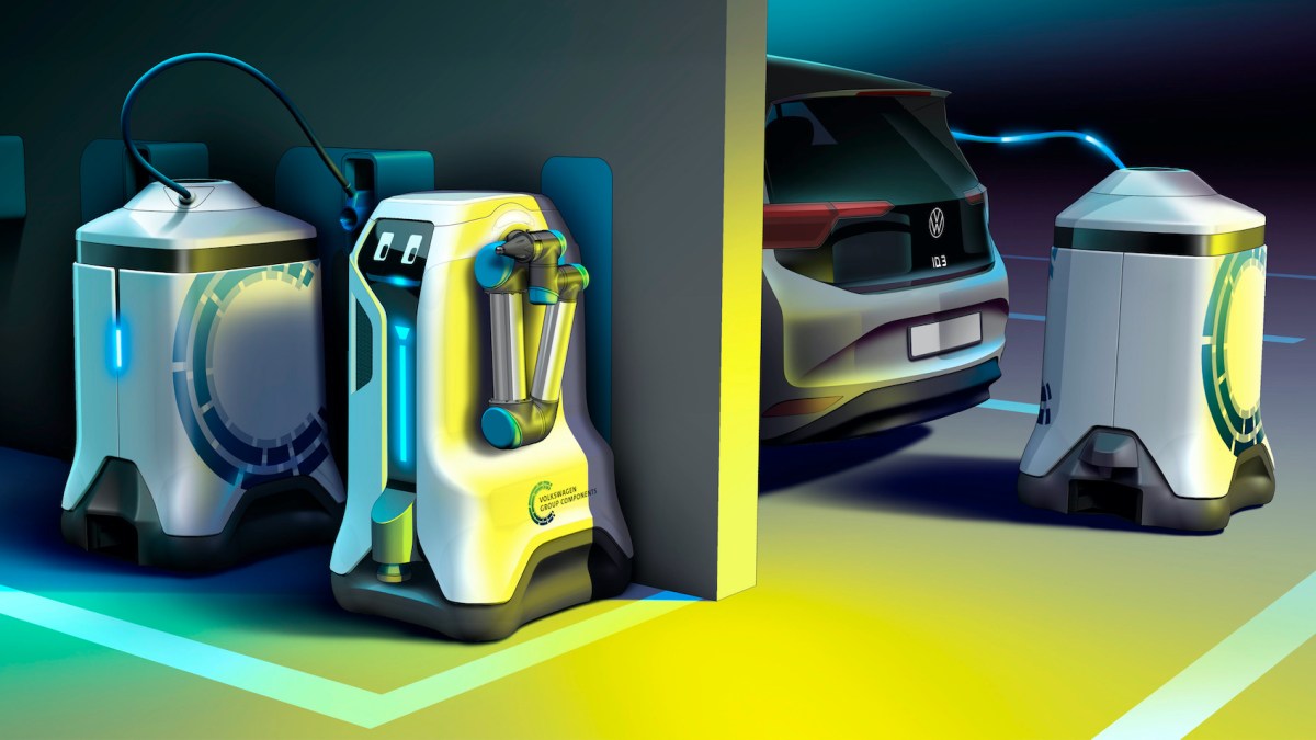 Robot de recharge autonome de Volkswagen // Source : Volkswagen 