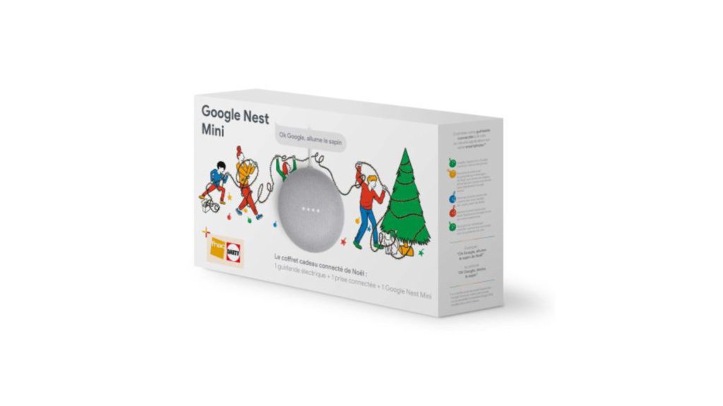 Le coffret connecté de Noël Google Nest Mini. // Source : Google via Fnac