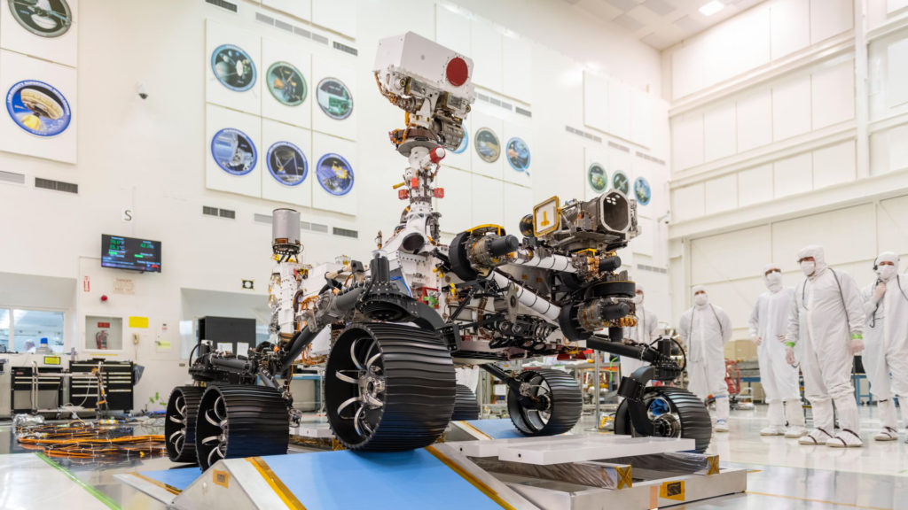 Le rover Mars 2020. // Source : NASA/JPL-Caltech (photo recadrée)
