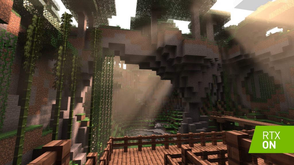Minecraft a une toute autre allure lorsque le ray tracing est activé. Minecraft a une toute autre allure lorsque le ray tracing est activé.