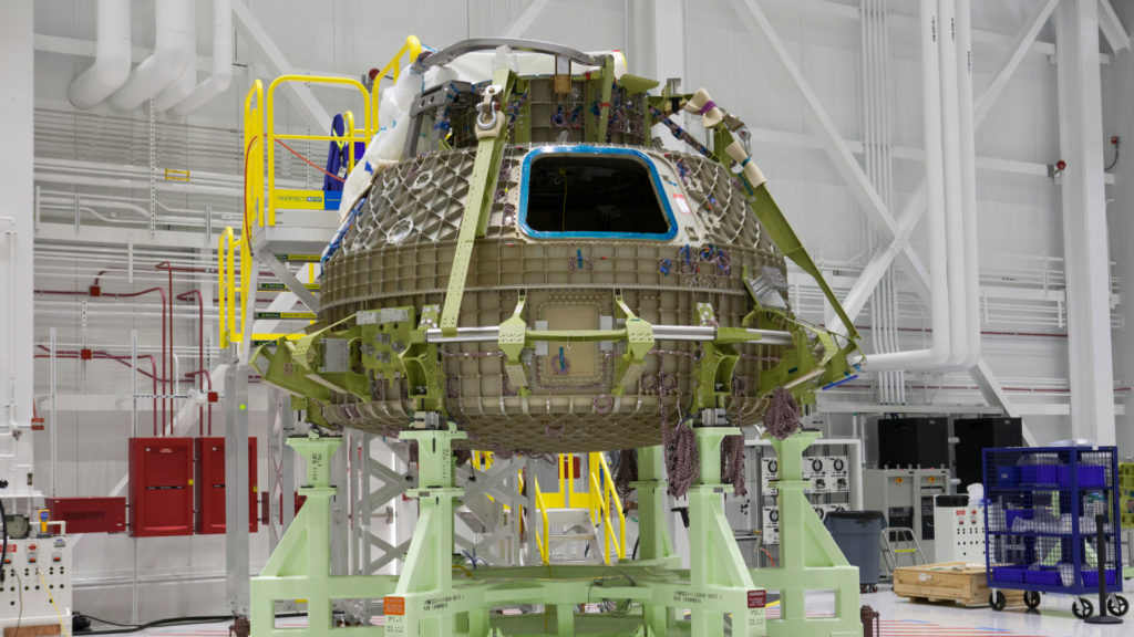 La capsule CST-100 Starliner en 2016. // Source : Wikimedia/CC/NASA/Kim Shiflett (photo recadrée)