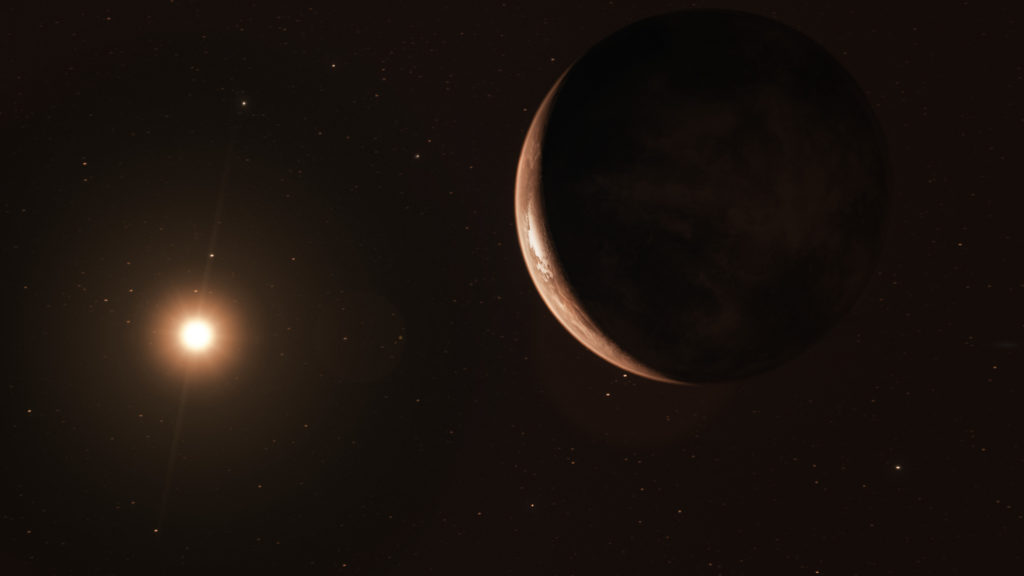 Une super-Terre en orbite autour de son étoile. // Source : Wikimedia/CC/ESO/M. Kornmesser (photo recadrée)