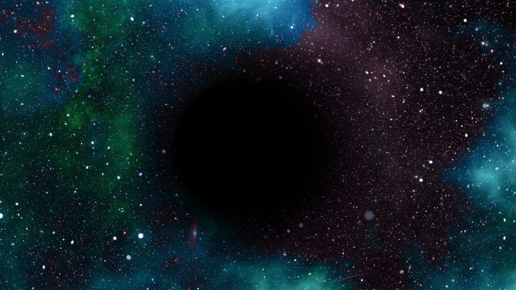 Une représentation d'un trou noir. // Source : Pixabay (photo recadrée et modifiée)