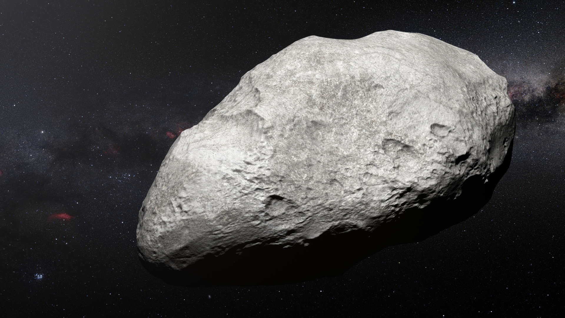 Vue d'artiste de l'astéroïde 2004 EW95. // Source : ESO/M. Kornmesser (photo recadrée)