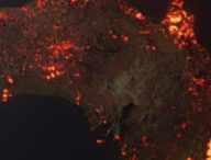 La visualisation 3D de l'Australie en feu. // Source : Facebook Anthony Hearsey - Creative Imaging (photo recadrée)