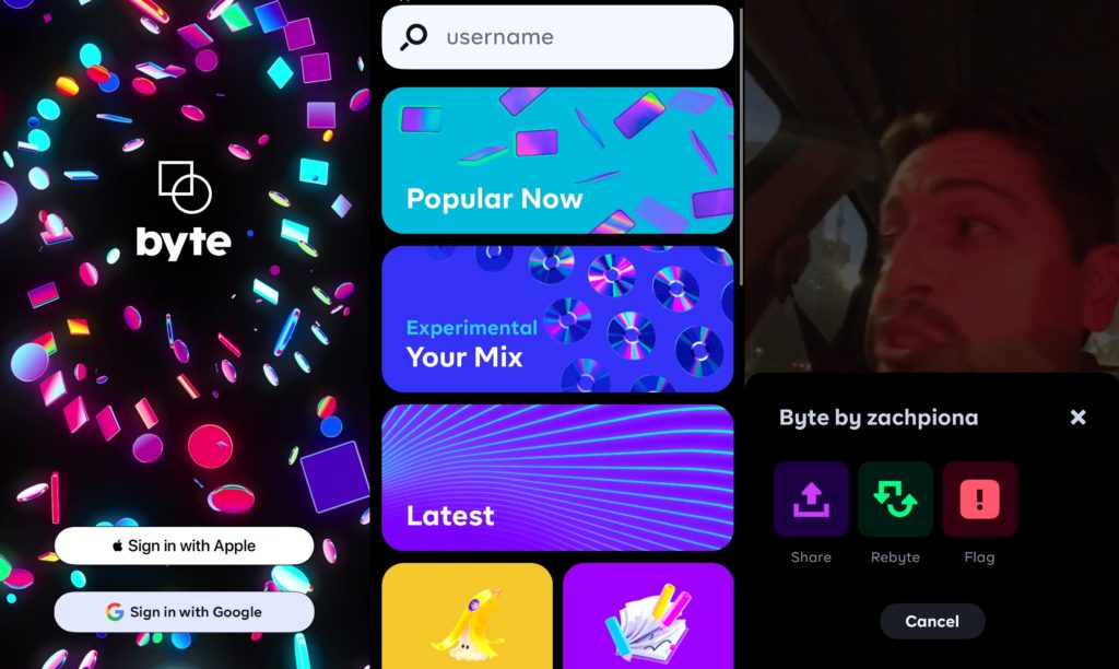 Captures d'écran de l'app Byte Captures d'écran de l'app Byte