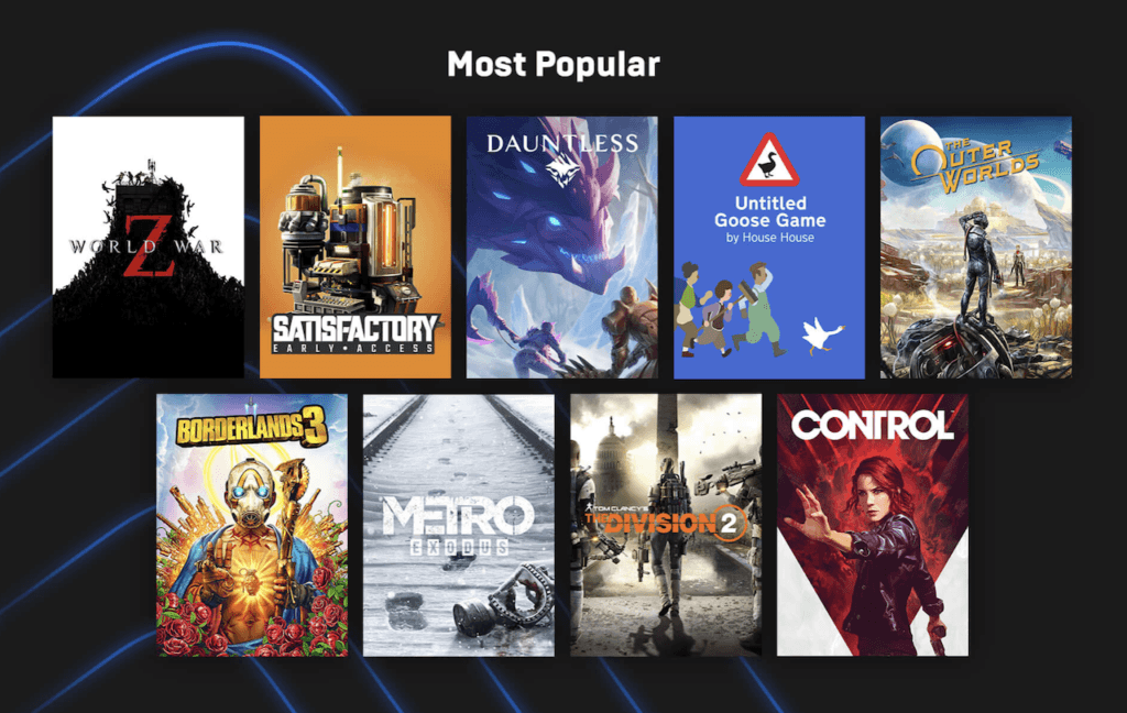Les jeux populaires en 2019 sur Epic Games Stores