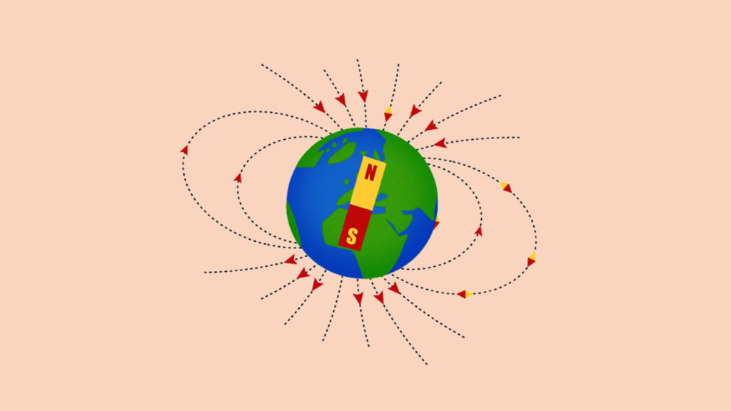 Un schéma du champ magnétique terrestre. // Source : Flickr/CC/Zappys Technology Solutions (photo recadrée et modifiée)