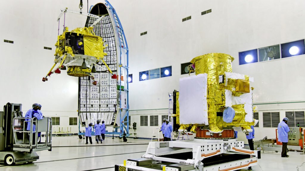 La préparation de la mission Chandryaan-2. // Source : ISRO (photo recadrée)