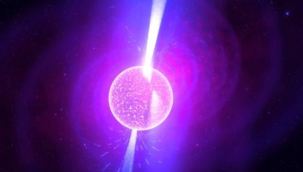 Une étoile à neutrons. // Source : Flickr/CC/Kevin Gill (photo recadrée et modifiée) Une étoile à neutrons. // Source : Flickr/CC/Kevin Gill (photo recadrée et modifiée)