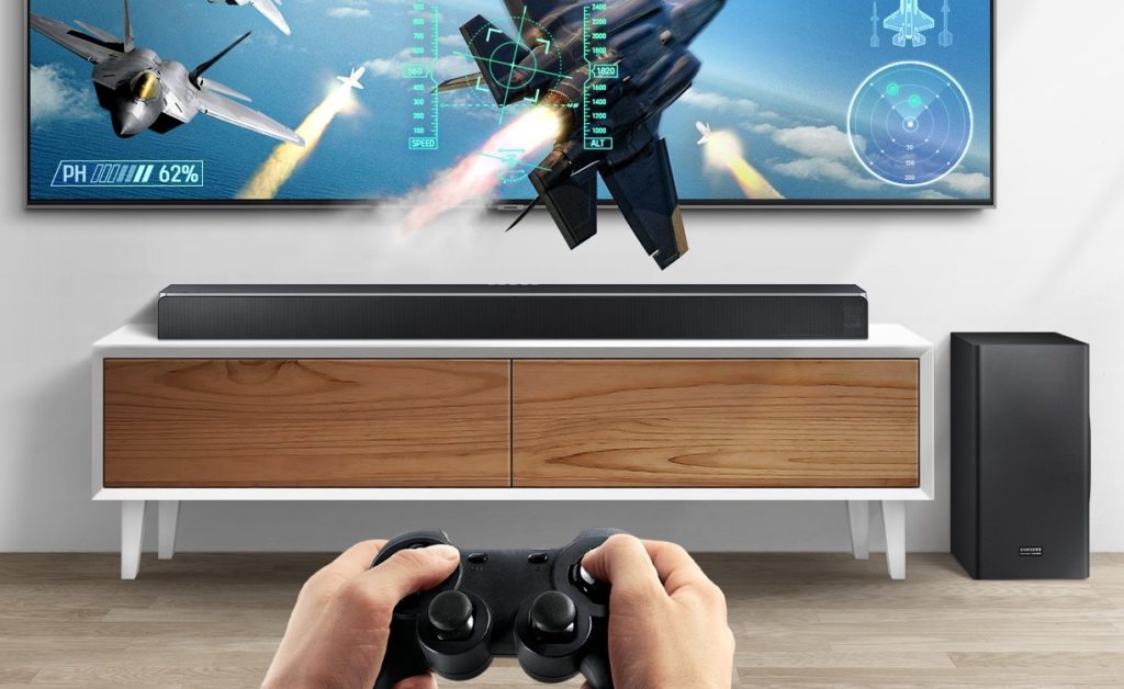Barre de son Samsung HW-Q90R // Source : Samsung Barre de son Samsung HW-Q90R // Source : Samsung