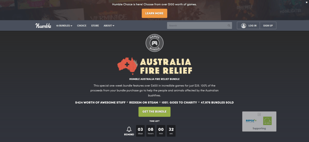 Humble Australia Fire Relief Bundle